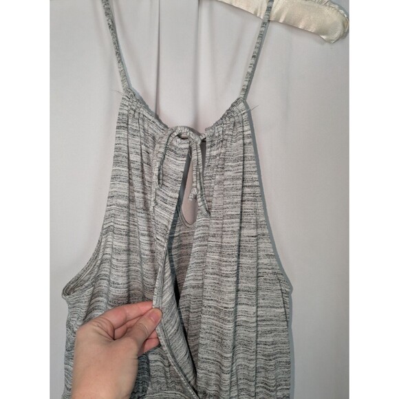 Banana Republic Dress M Women's Gray Marled Adjustable Straps Maxi Slits Cutout - Picture 7 of 11